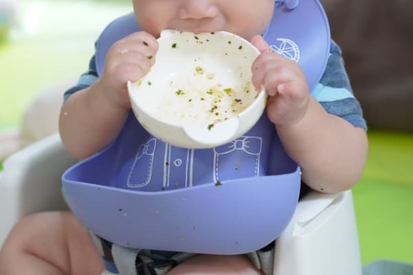 食器を食べる赤ちゃん