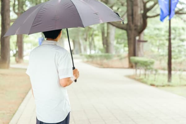 日傘をさす男性