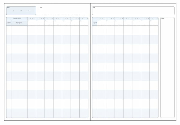 2ウィークスタイプのスタディプランナー