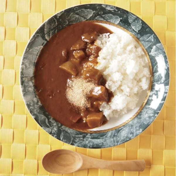 粉納豆をカレーに掛ける