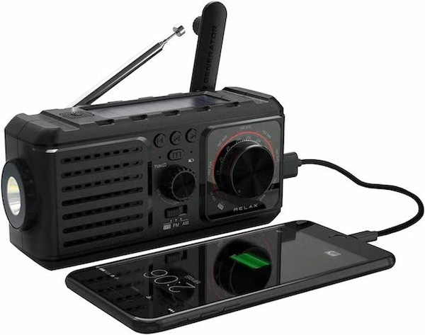 在庫処分】 ドリテック dretec 手回しケータイ充電ラジオ PR-306BK