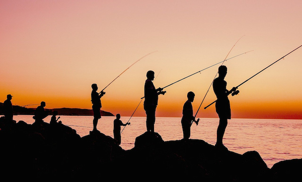 夕方の釣り