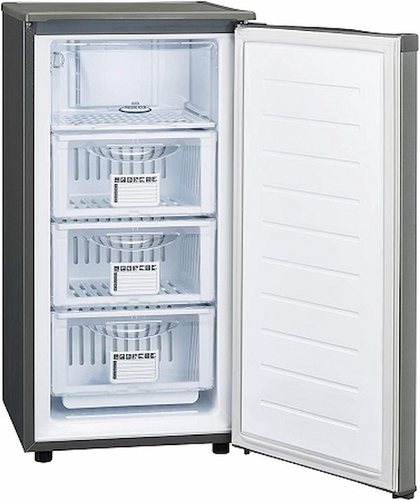 前開き式の小型冷凍庫