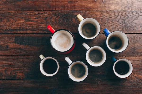 大量のコーヒー