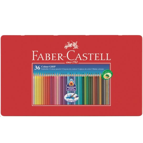 ファーバーカステル カラーグリップ水彩色鉛筆 36色（缶入） 112435